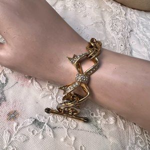 Juicy Couture Bracelet Gold Plated LinksGold Bow with Crystals